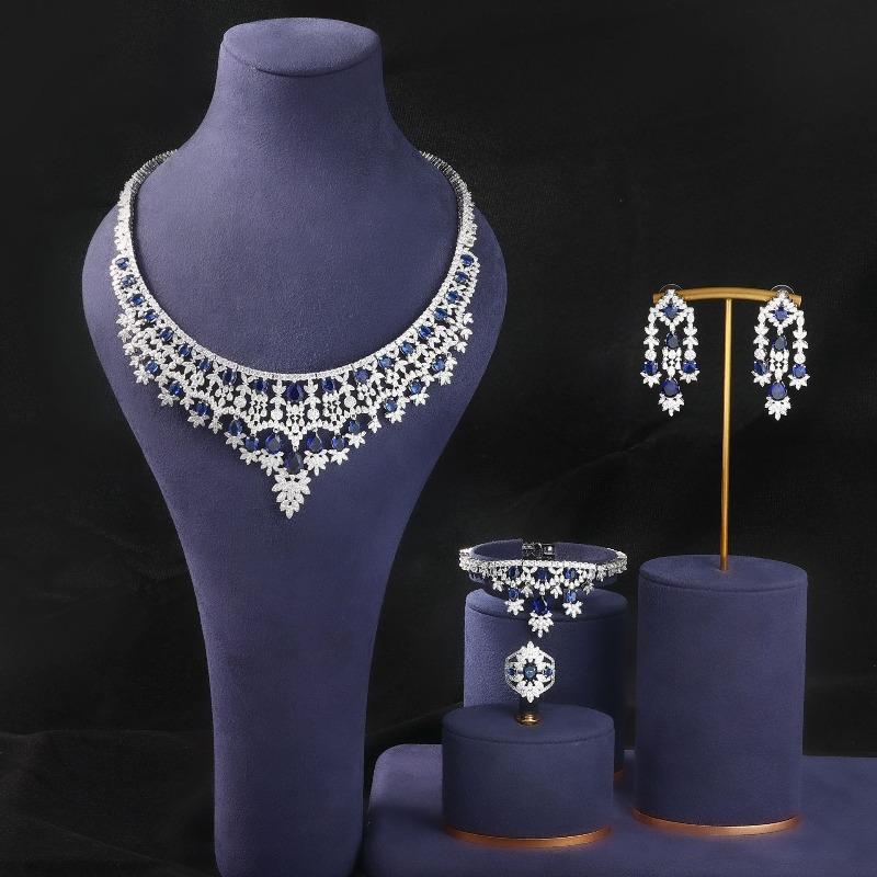 Brautkette Elegantes Luxus-Saphir-Set Schwere Industrie-Schmuck Damen-Schmuck