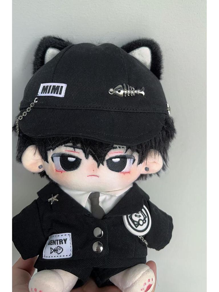 20cm Black Cat Butler Cotton Jacket Hoodie Outfit for Dolls - Free Shipping