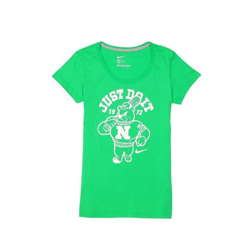 Nike Knitted Casual Round Neck Pullover Short Sleeve T-Shirt Women tops 469496-357