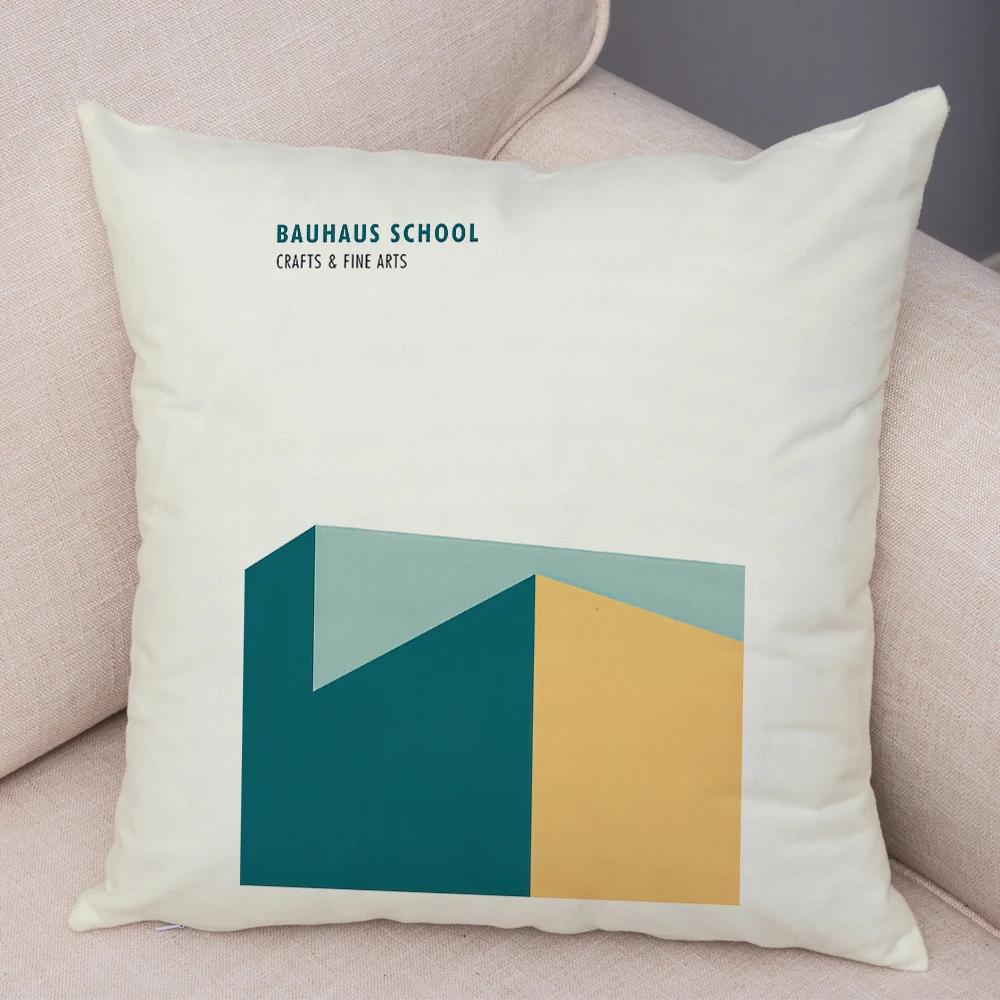Nordic Minimalist Color Block Double Print Cushion Cover Decor Bauhaus Modern Pillowcase Soft Plush Throw Pillow Case For Sofa
