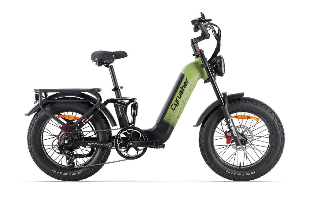 CYRUSHER  Kommoda 3.0 48V 250W Electric Bike with 7-Speed Shimano, 110KM Range, 150KG Payload - 20" Fat Tires, Hydraulic Disc Brakes