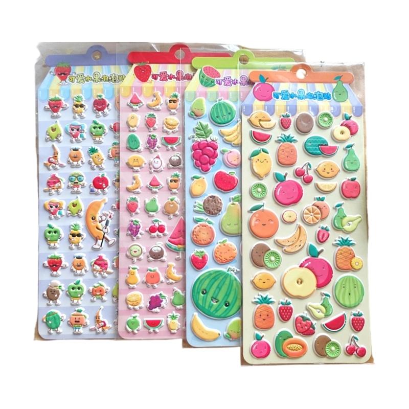 Cartoon Fruit Themed Foam Sticker for Notebook Journal Phone Cover Album Scrapbooking Decoration Children Reward Sticker 1