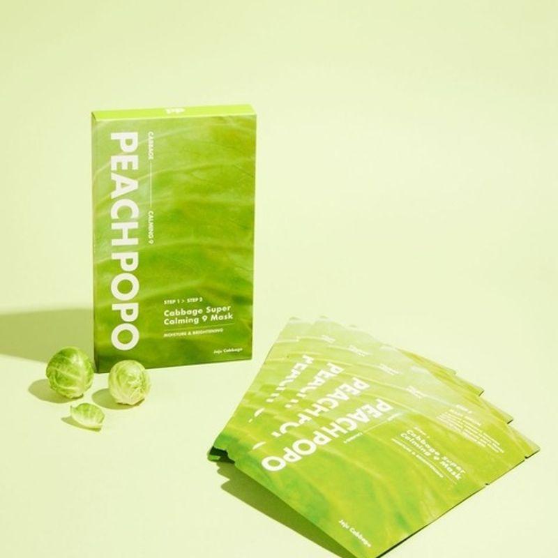 PEACHPOPO Cabbage Super Calming 9 Mask 1 BOX (5 sheets)