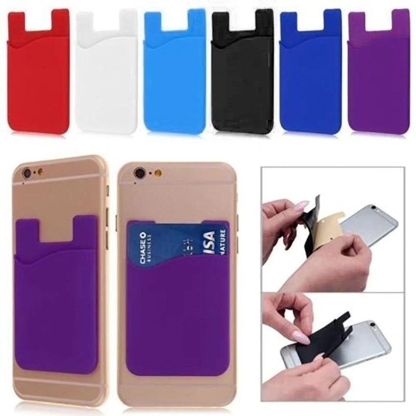 1 Pcs Mobile Phone Card Sticker Portable Mobile Phone Bag Stretch Glue Mobile Phone Wallet (Random Color) 1 Pcs Random Color&Case & Holder