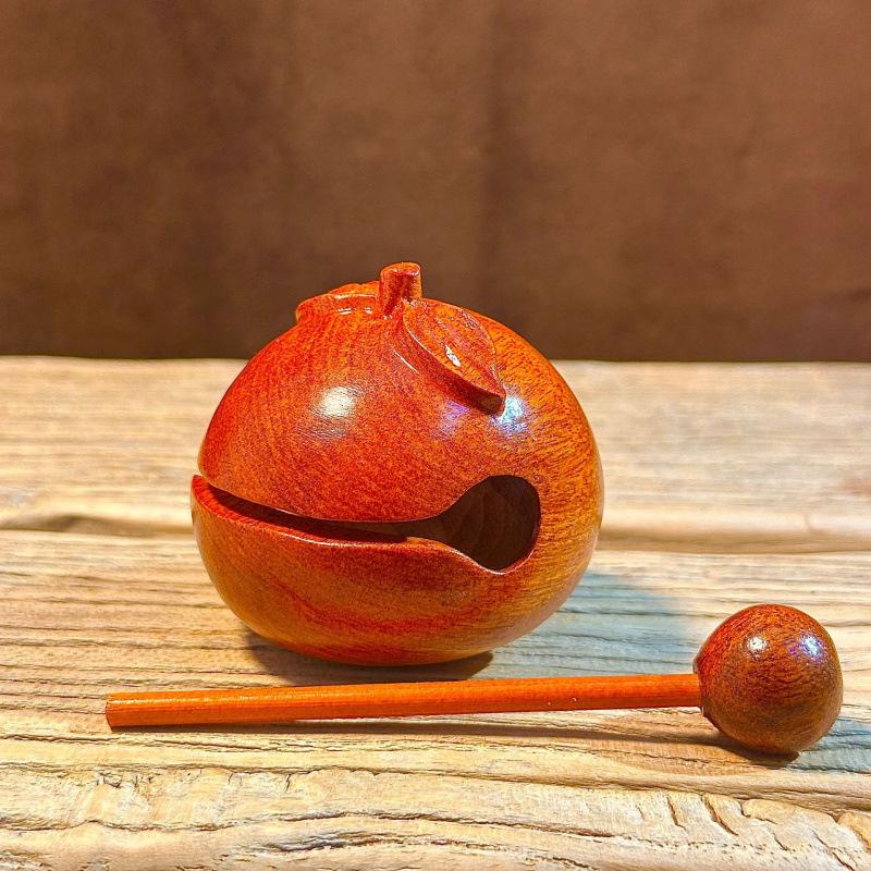 Karin Wood Carved Lucky Orange Fish: Decorative Wishful Ornament for Relaxation and Prosperity
