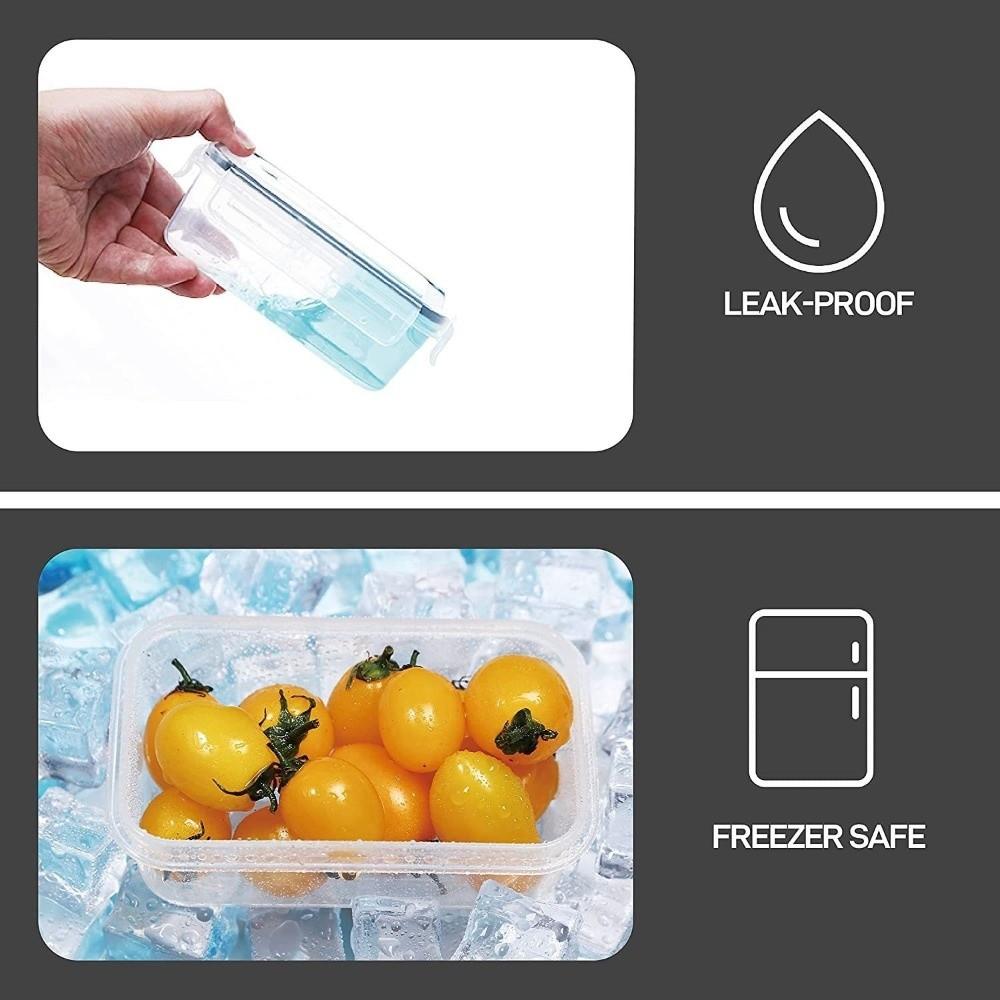 Transparent Airtight Food Containers Snap Lids Sealed Food Storage Containers Stackable Leakproof Refrigerator Storage Box