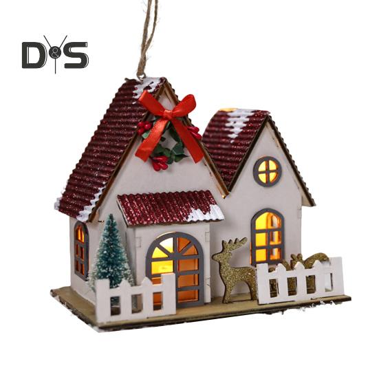 

Рождественский домик, украшение, светящийся деревянный домик, светодиодный бревенчатый домик, рождественское украшение для рождественской вечеринки, домашний декор для елки