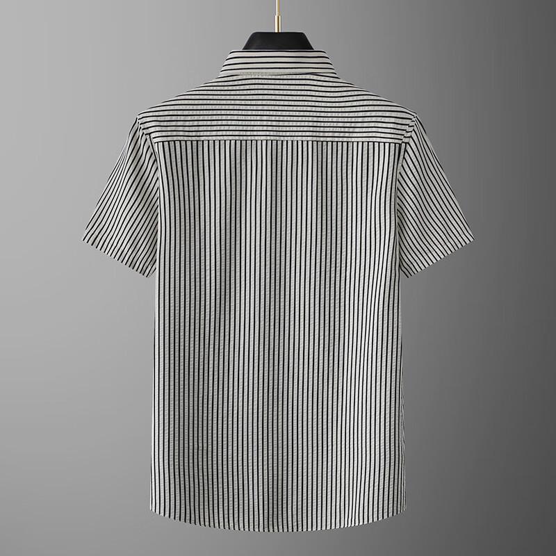 Men's Plus Size Striped Short Sleeve Shirt