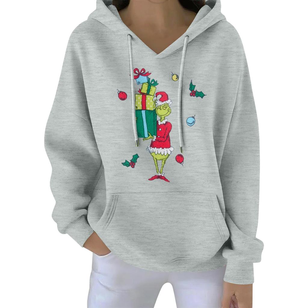 Women's Christmas  Hoodie Funny Cute Christmas Holiday Sweatshirt Pullover