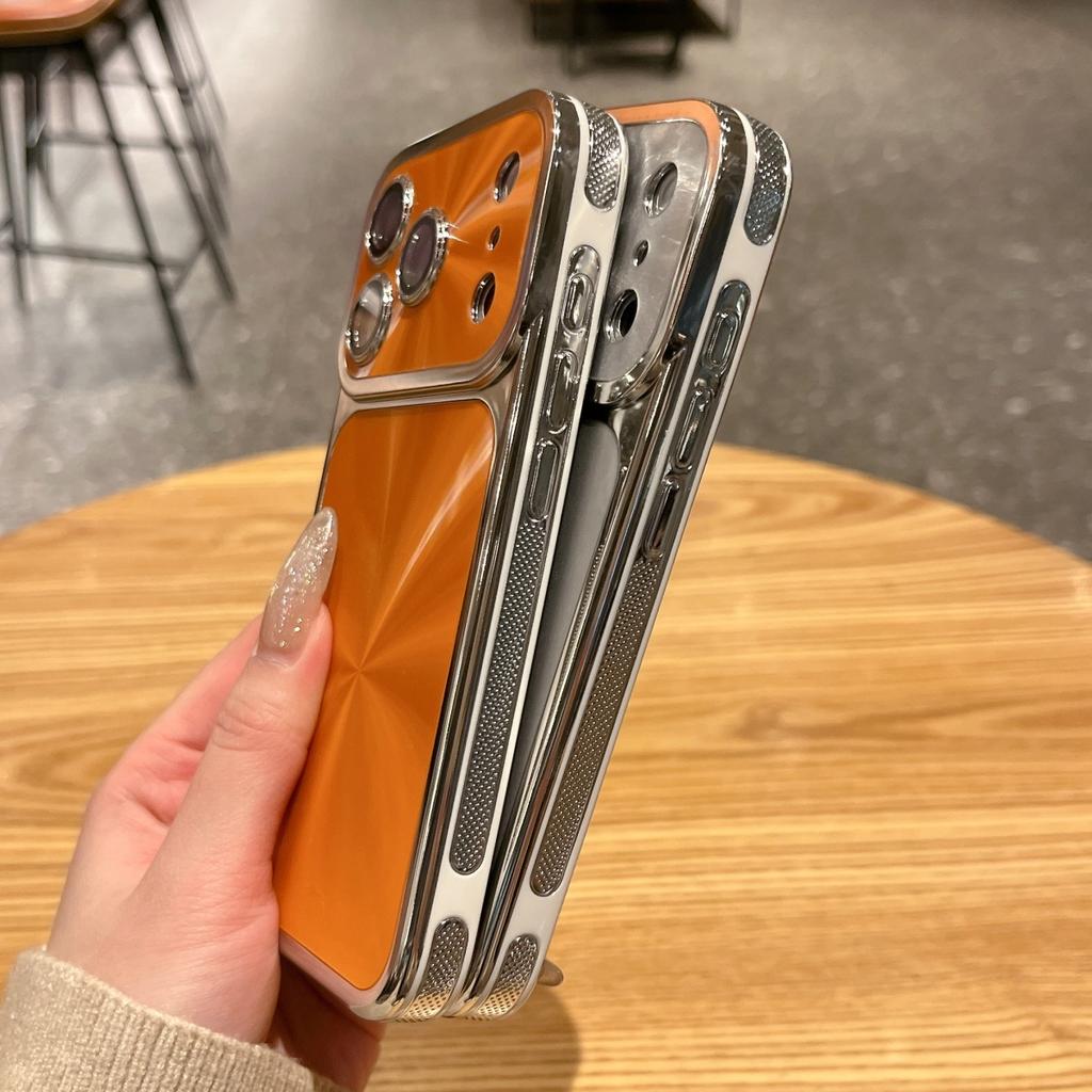 Plating Laser Aurora CD Texture Shockproof Phone Case For iPhone 17 16 15 14 13 Pro Max Instantly Change 17 Large Window Cover