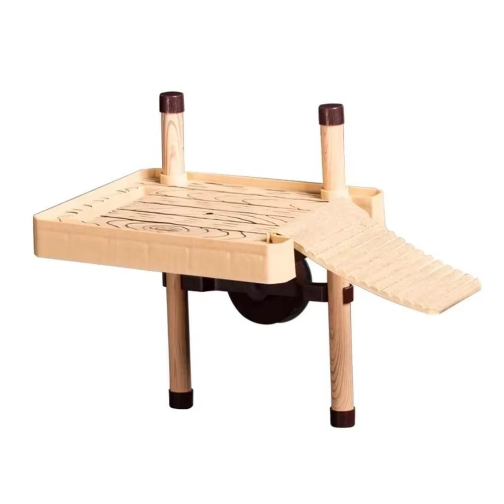 

DIY Turtle Platform Wood Grain Fish Tank Ornaments Brazilian Water Turtle S