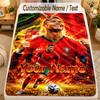 Flannel BlanketCristiano Ronaldo Custom Name Text Personalized Soft Warm Throw Blanket Home Decor Gift