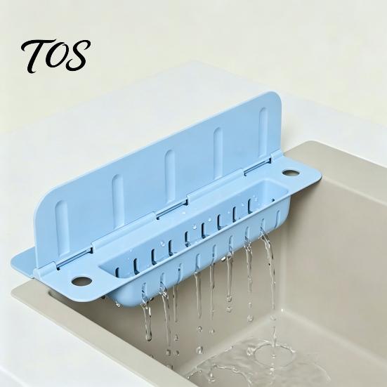 Kitchen Sink Accessories 2-In-1 Folding Splash Guard, with Drain Organizer, Suction Cups, Sponge Holder Drainage Non-slip Water Protector, Countertop