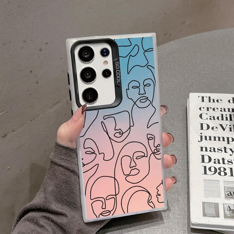 

Чехол для телефона с защитой от падения с рисунком в виде линий для Samsung S24 S23 A55 A35 Xiaomi Redmi 13C Poco C65 iPhone 15 Huawei Honor противоударный защитный бампер Samsung A54 5G