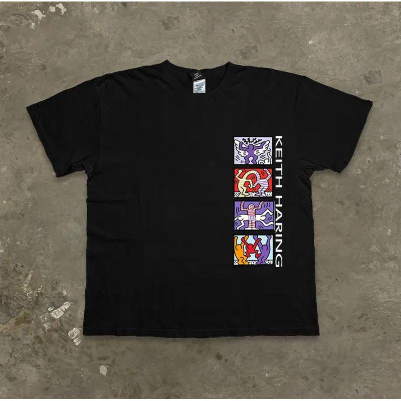 

Зарабатывайте деньги на благотворительность 260G Тяжелый Чистый Хлопок! Принт Счастливое Время Стиль Харадзюку Оверсайз Трендовый Всесочетаемый Black L [260g Heavy weight pure cotton]]