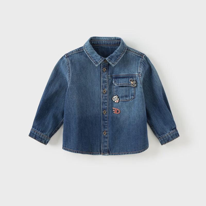 David Bella Boy s Denim Long Sleeve Shirt 100cm
