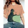 Damen Lustiges Tierdruck T-Shirt Kurzarm T-Shirts Tops 3D-Drucke O-Ausschnitt Shirts Sommer Freizeit Damenbekleidung