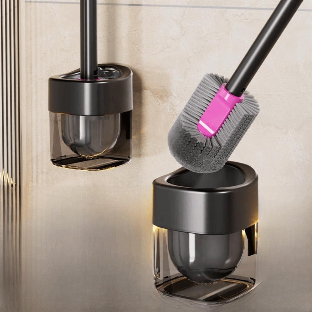 Hemispherical Brush Head Toilet Brush Groove Design Wall Mount Brush Apartment Living