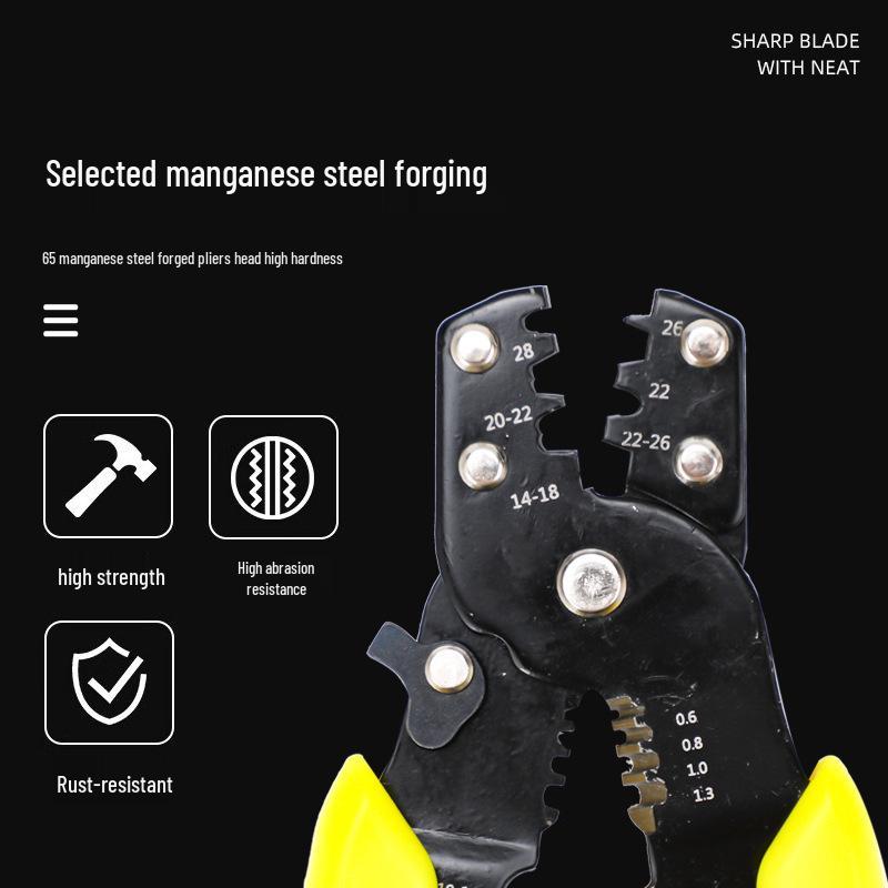 Industrial-Grade Electrician's Multifunctional Wire Stripper & Crimper Pliers