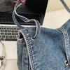 Vintage Denim Bag Women's Large Capacity Shoulder Bag Commuter Tote Bag