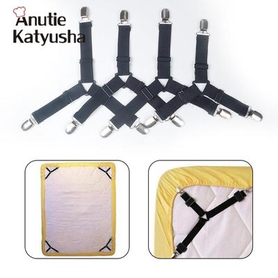 4 stücke Elastische Bettlaken Clips Edelstahl Matratze Verschluss Gürtel Decke Nicht-slip Greifer Halter