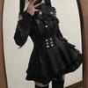 Japonský černý set krátkých sukní Gotické volánové minisukně Sexy krajkové košile Lolita šaty Y2k Estetický oblek