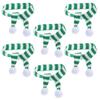 6Pcs Christmas Mini Scarves for Wine Bottles Decorations Knitted Cloth Ornaments Holiday Party Table Tree Dining Room Xmas Decor