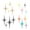 4Pcs Metal Starburst Wall Decoration Retro Mini Mid-Century Starburst Wall Art Sculpture Home Bedroom Living Room Bathroom Wall Decorative Sign