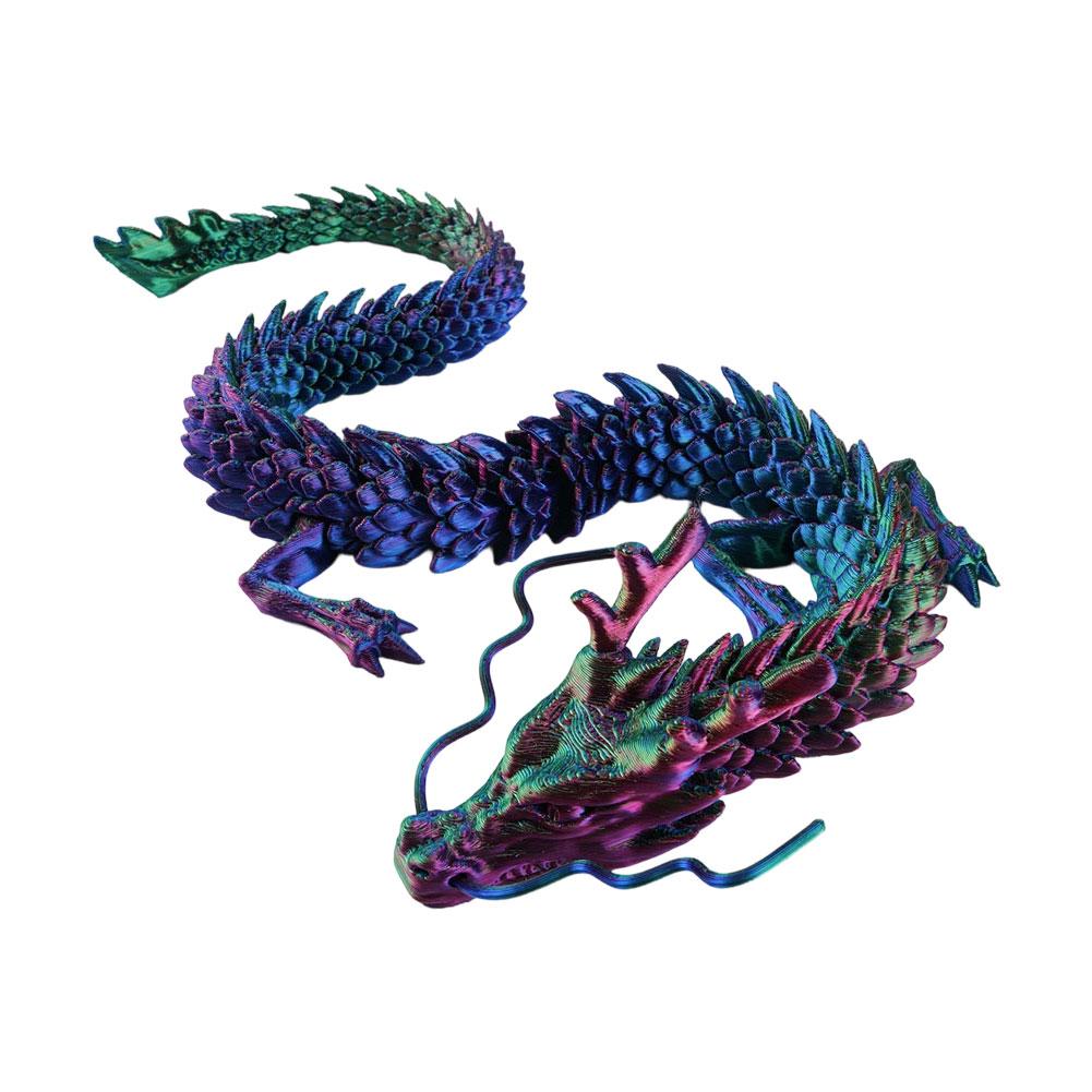 

30cm 3D Printed Chinese Divine Dragon Figurine Movable Joints Simulation Dragon Toy Creative Home Desk Decor Ideal Gift 30cm фіолетовий