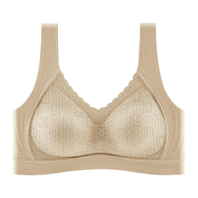 Plus Size Full Coverage Wireless Tank Style Comfortable Thin Bra For Women Large Bust