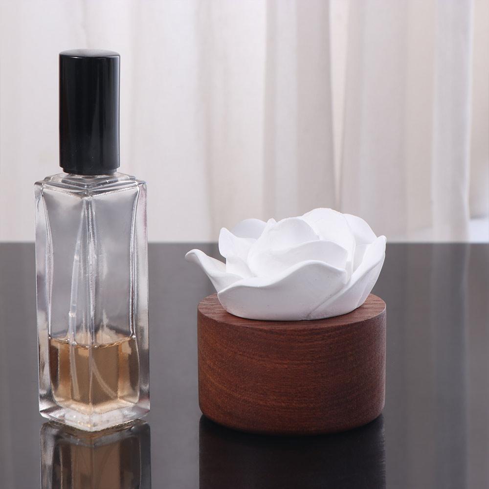 Handmade Flower Aromatherapy Diffuser Wooden Base Gypsum Aromatherapy Dish  Essential Oil