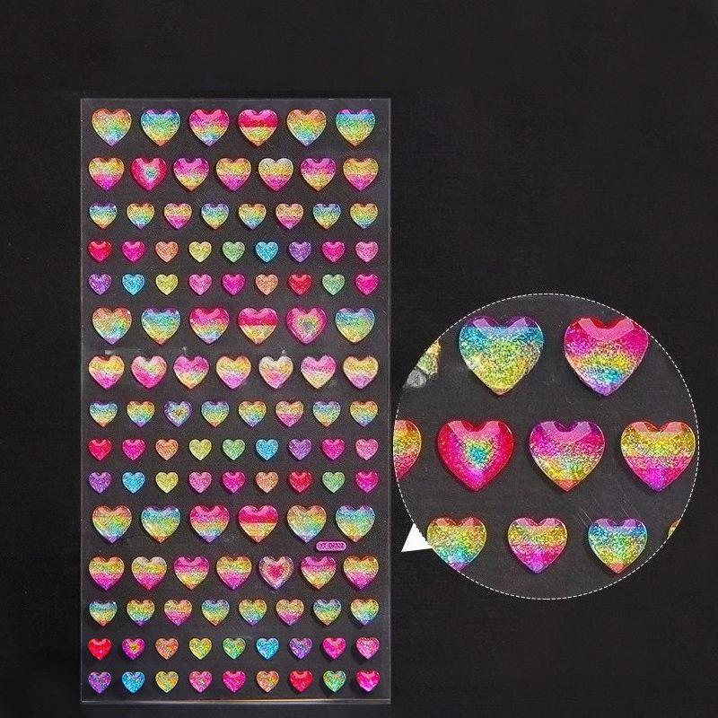 Crystal Love Star Sticker 3D Shiny Three-Dimensional Sticker Phone Notebook Diary DIY Decorative Scrapbook Sticker Girl Gift