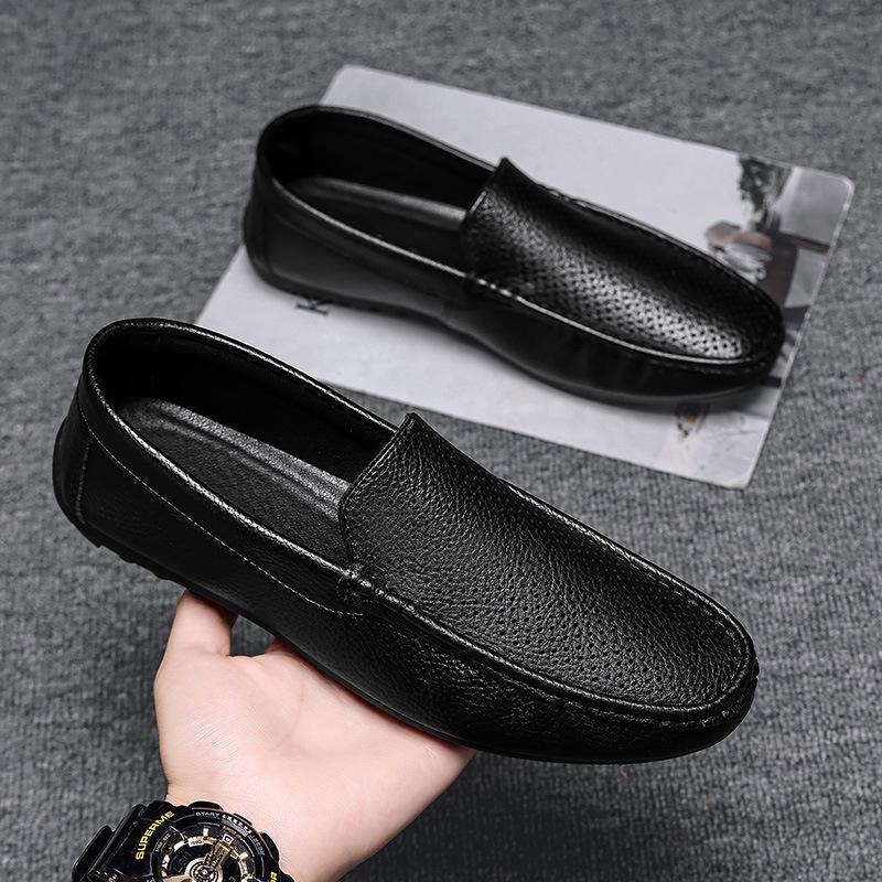 

Summer hollow Doudou shoes men s single-layer punching breathable comfortable soft sole lazy one-pedal casual loafers men s shoes 44 чорний