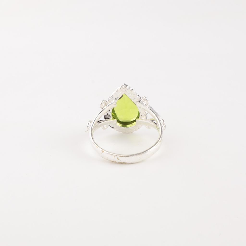 Elegant Peridot Gemstone 925 Sterling Silver Jewelry Handmade Ring Gift For Wife RR-57-9