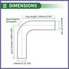 90 Degree Mandrel Exhaust Pipe DIY  315" OD 394" Leg  Stainless Steel