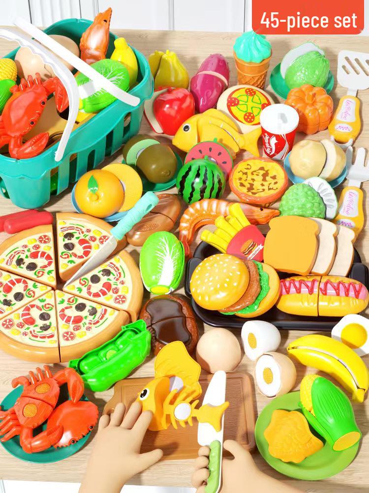 Peelable Pretend Play Fruits & Veggies Set - Fun Kitchen Toy for Children