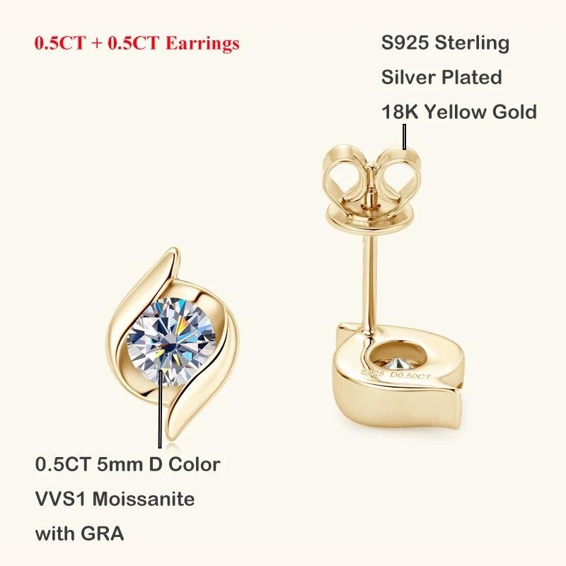 

Серьги-гвоздики с муассанитом премиум-класса, цвет 0,5 карата, сертификат GRA, для женщин и девочек, серьги-гвоздики из стерлингового серебра 925 пробы с бриллиантами