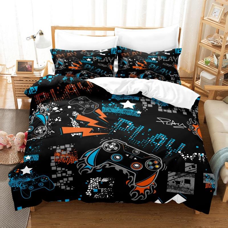 3D Digital Printing Kit Home Textile Quilt Cover Bed Sheet Bedding Three-Piece Set