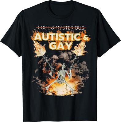 Autistic and Gay Skeleton Funny T-Shirt