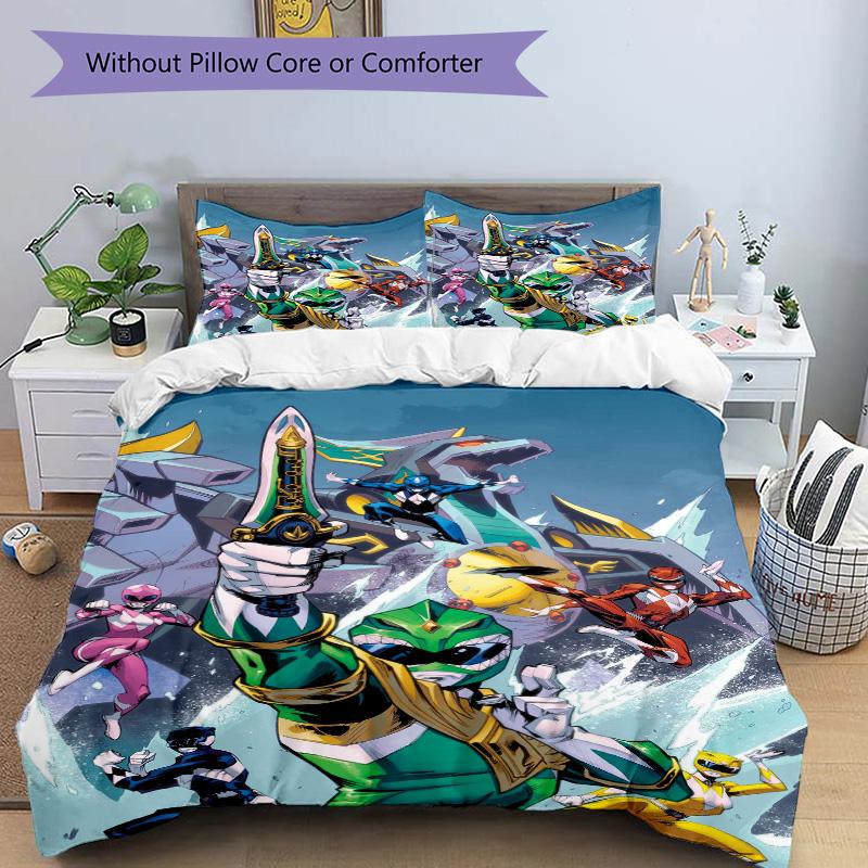 Power Rangers Heroic Battle Print 3Pcs Bedding Setduvet Cover With 2 Bedropillowcase Home Birthday Gift