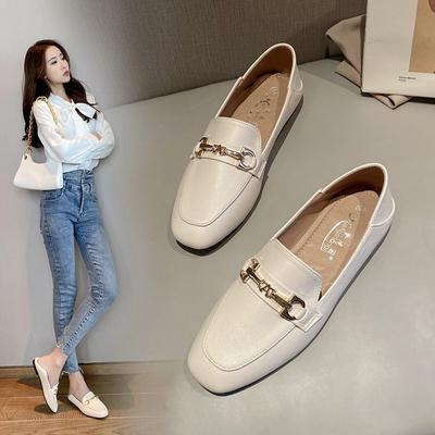 Einzelne Schuhe Damen Flache Unterseite Neue Kleine Lederschuhe Slip-on Innen Erhöhte Loafer Frühlingserbsenschuhe