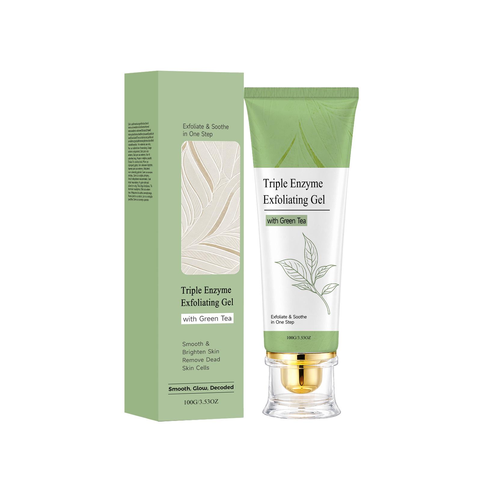 Grüner Tee Peeling & Verjüngendes Gesichts-Gel für Sanfte Reinigung und Feuchtigkeitspflege white