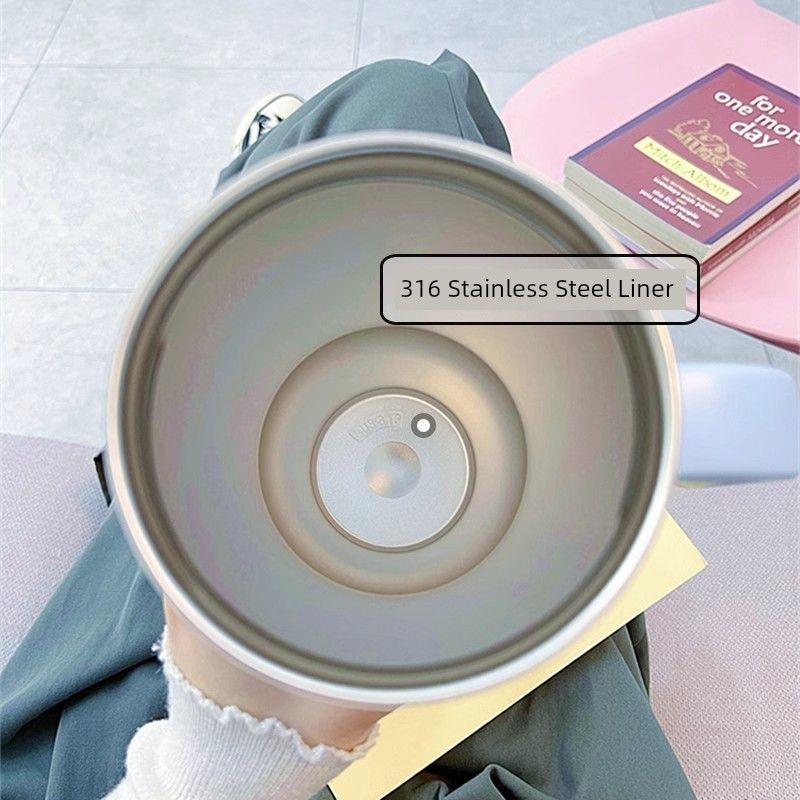 German Canim Kalse [Cartoon Drinking Cup] Good-looking Large Capacity Vacuum Cup Women's Double Drink Straw Cup