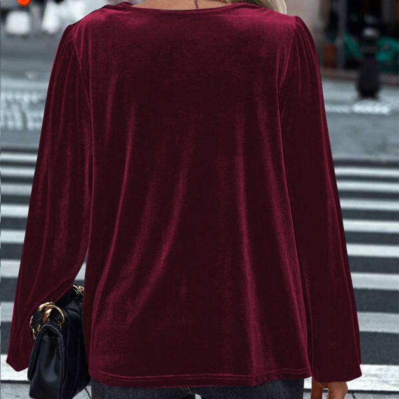 Women's Cowl Neck Fleece Top Long Sleeve Soft Cozy Pullover Winter Loungewear Tunic