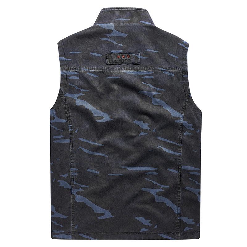 Spring and Autumn New Men's Outdoor Casual Reversible Vest Workwear Loose Camouflage Reversible Vest