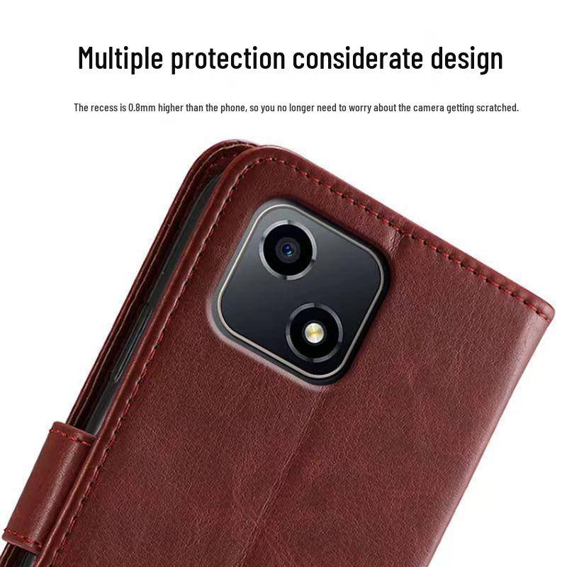 Huawei Enjoy 70X & iPhone 7 Pro Max Case - Crazy Horse Pattern Leather Flip Cover