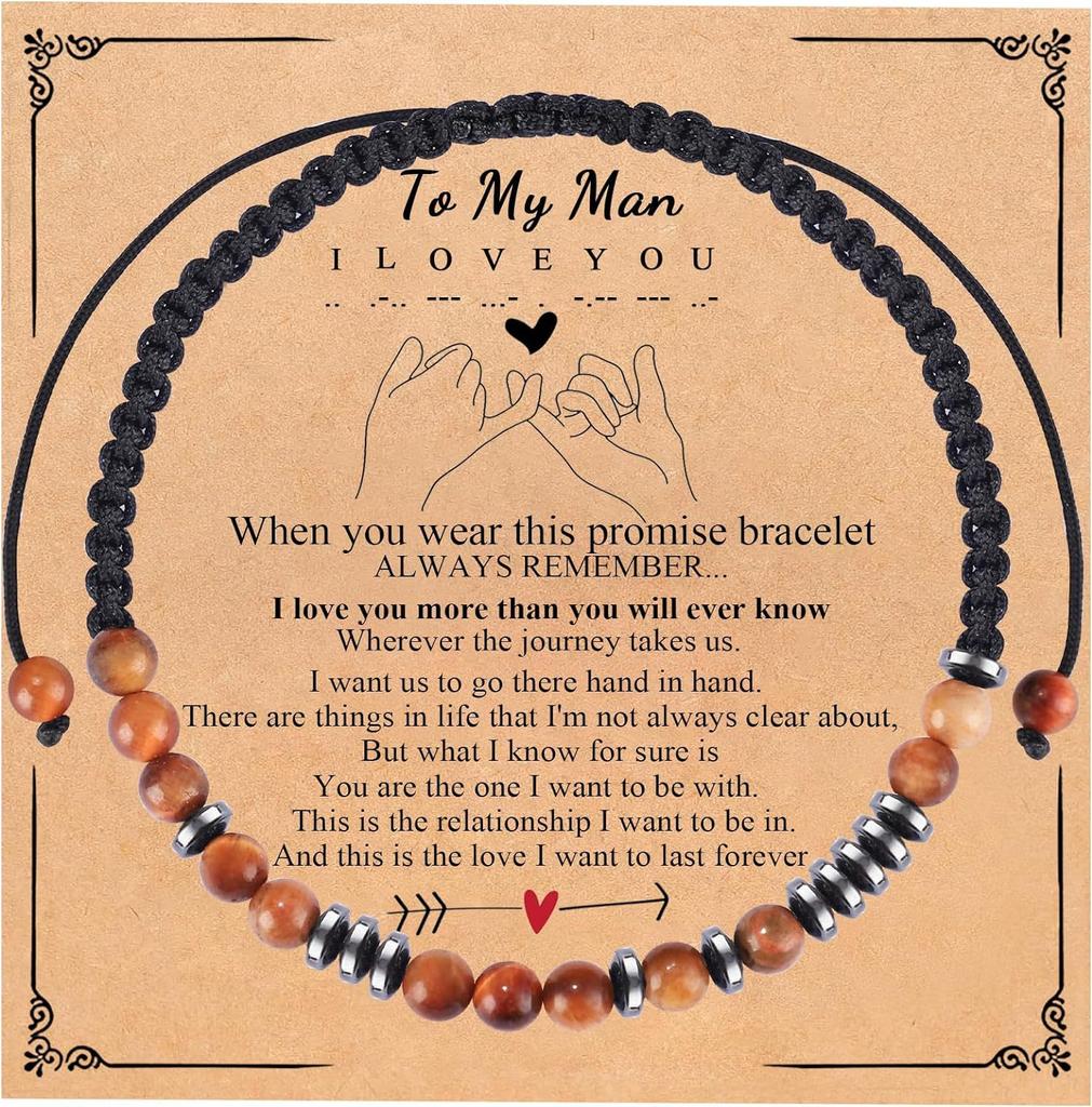 Morse code bracelet, magnet spacer, tiger eye weave, gift bracelet, emperor stone code bracelet.