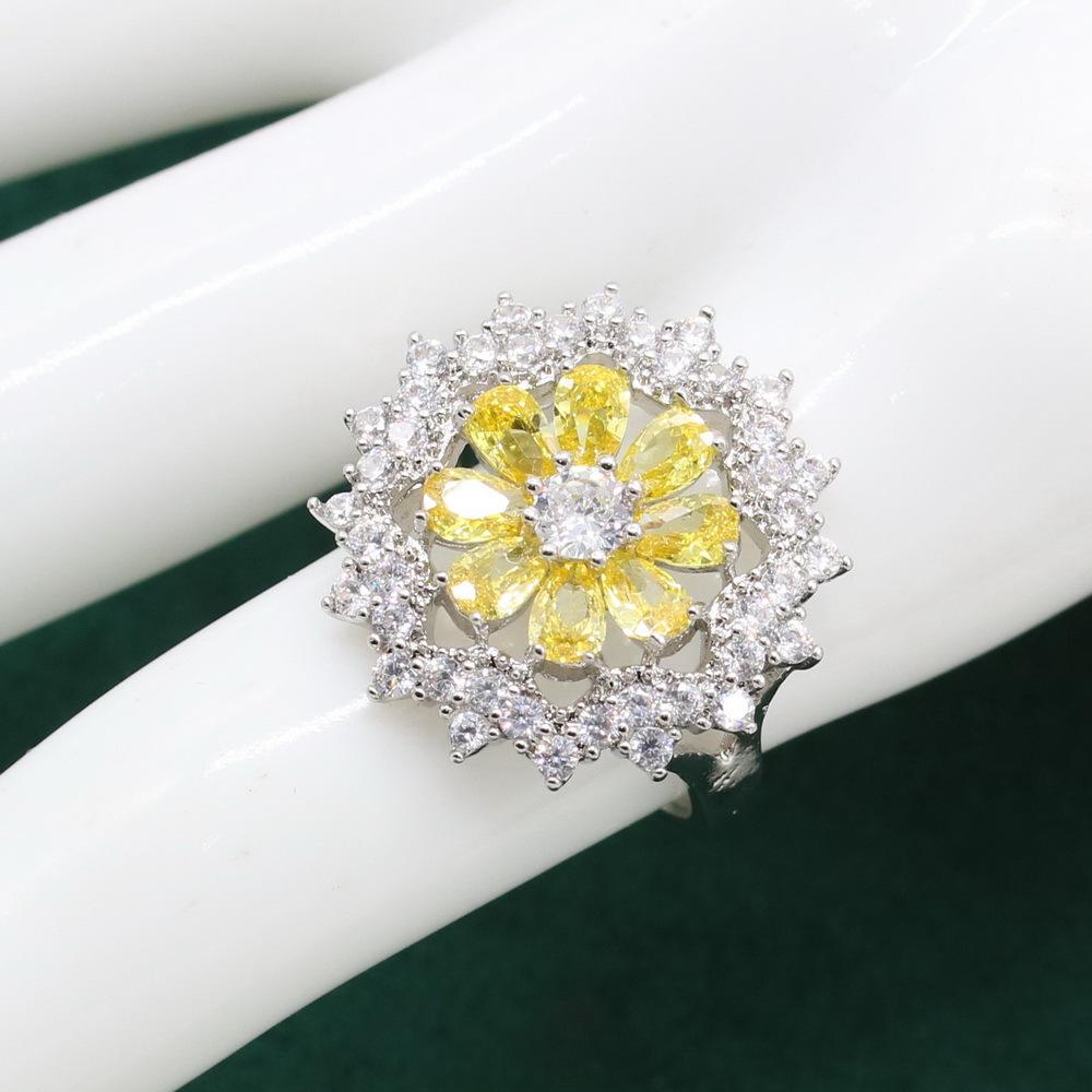 Bride Jewelry Anti Allergic Zircon Necklace Earring Jewelry Set