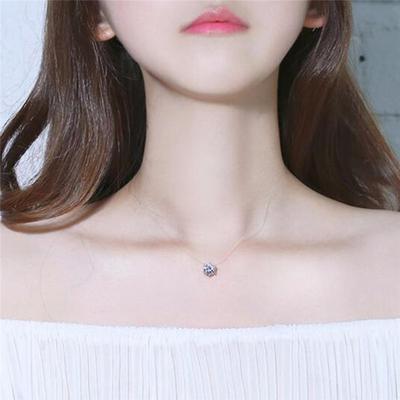 Colar feminino elegante colar transparente invisível peixe linha pingente corrente jóias presente