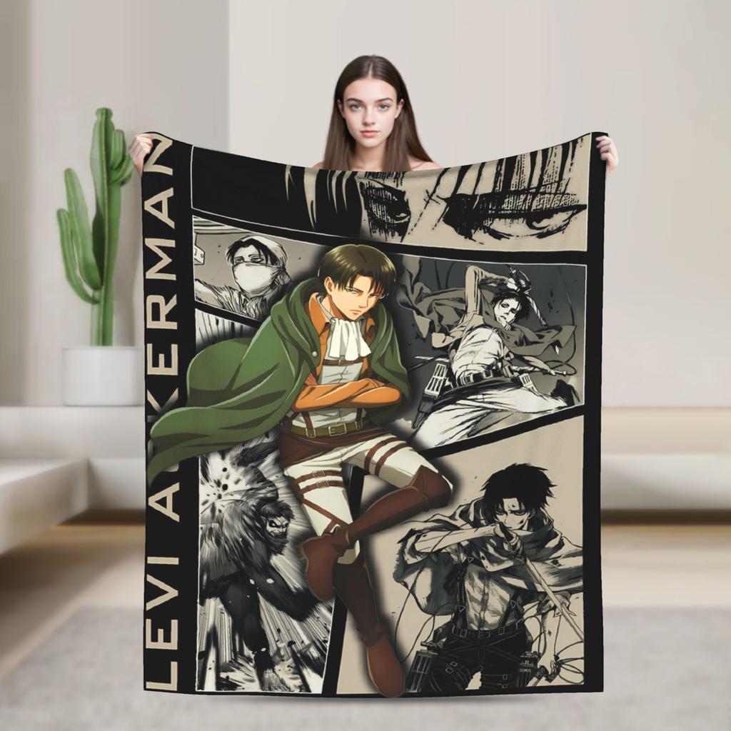 Anime Attack On Titan Blankets Camping Flannel Throw Blanket For Outdoor Soft Custom Quality Bedspread Gift